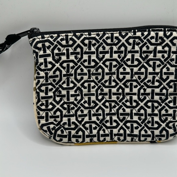 Vera Bradley black white geometric plastic lined make up small travel bag - Picture 2 of 6